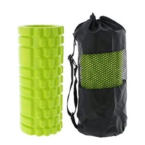 Davis West - Fitness Foam Roller with Carrying Case, Neon Green Color - 13 Inch